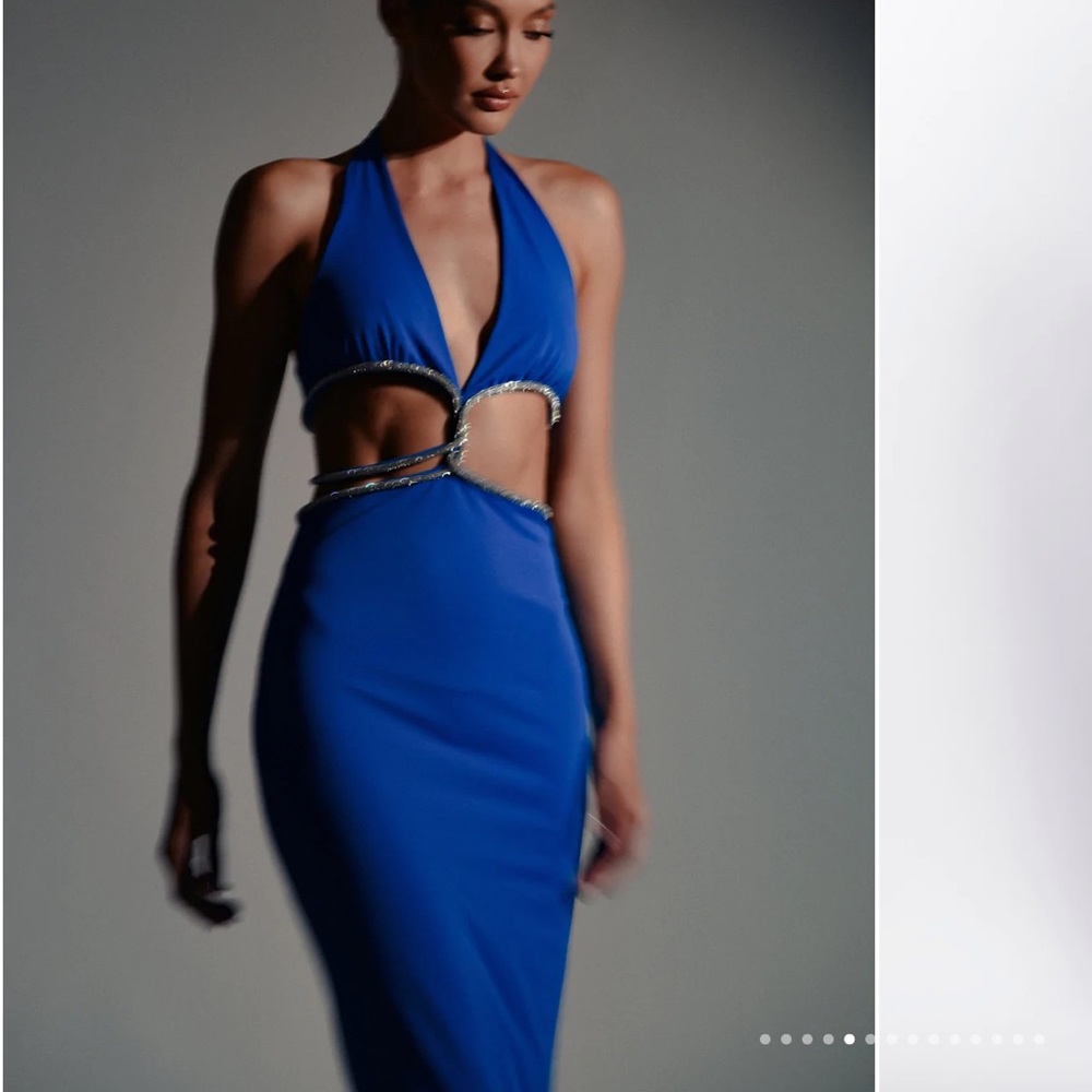 Meshki nicha blue rhinestone dress
